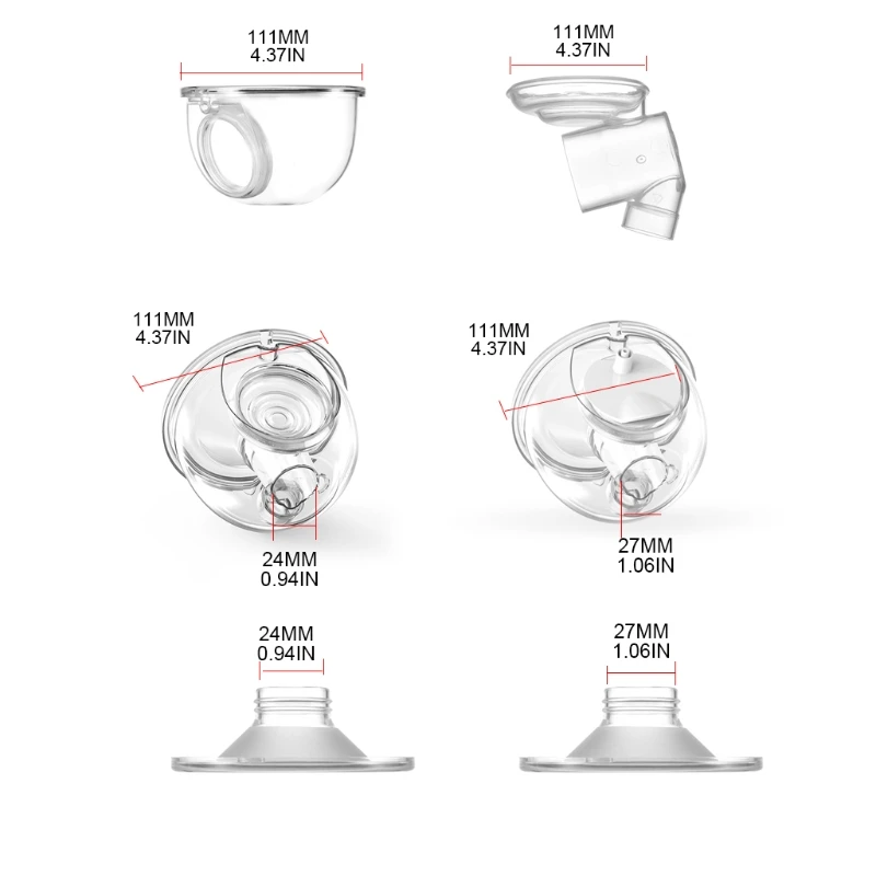 

Wearable Breast Pump Accessories Silicone Horn Diaphragm Milk Collector Nursing Cup Tee Joint Electric Breastpump Parts not BPA