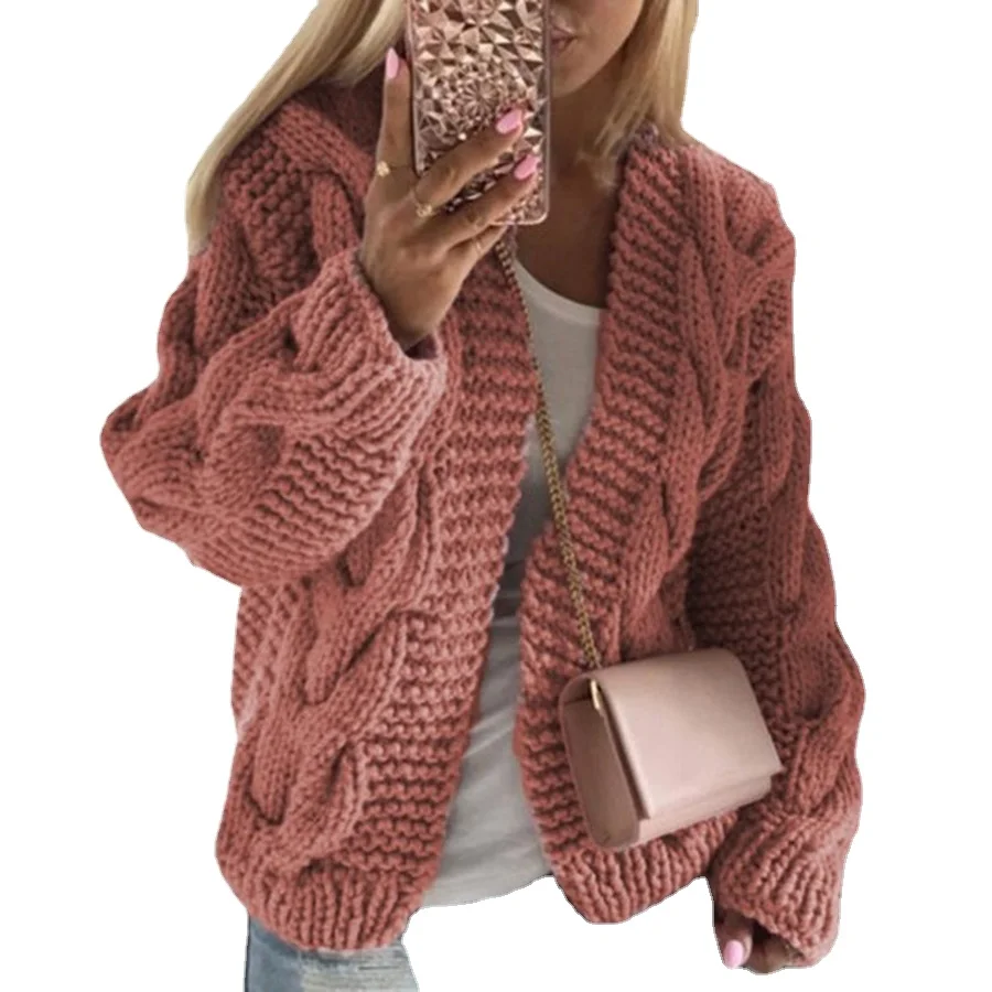 

New Vintage Twist Cardigan Women Sweater Knitwear 2021 Autumn Winter Casual Tops Long Sleeve Cardigans Female Cropped Cardigan