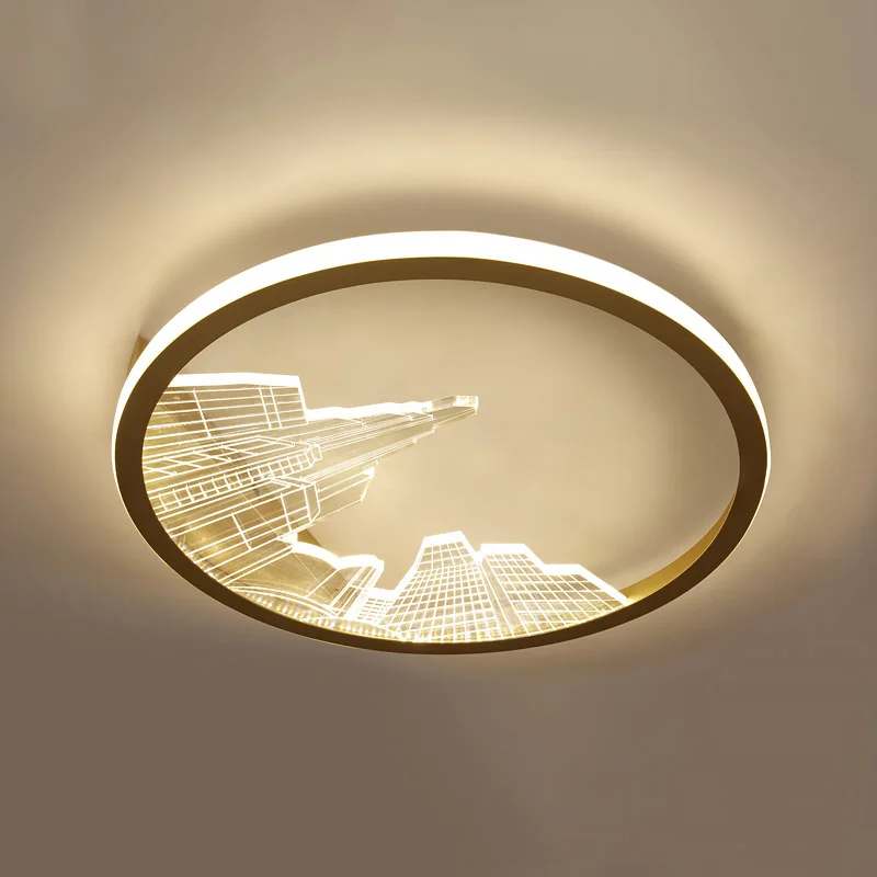 

Modern Golden Thin 4.5CM Thickness Ceiling Light Round LED Lamps Home Lighting Fixture For Bedroom Living/Dining Room Kitchen