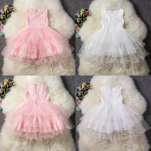 Прямая поставка платье для маленьких девочек кружевное принцессы с цветочным