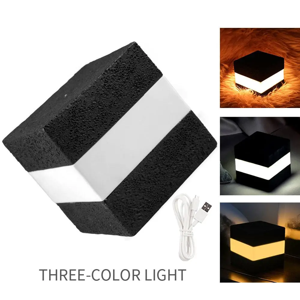 

Led Night Light LED Light Square Night Light Night Light USB Charging Energy Saving Colorful Creative PVC Atmosphere Black