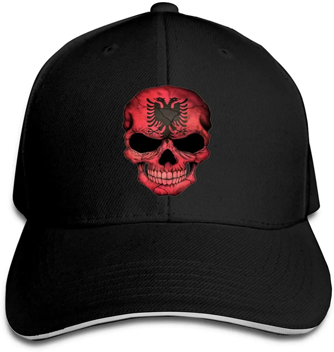 

Albanian Flag Skull Baseball Caps Sandwich Caps