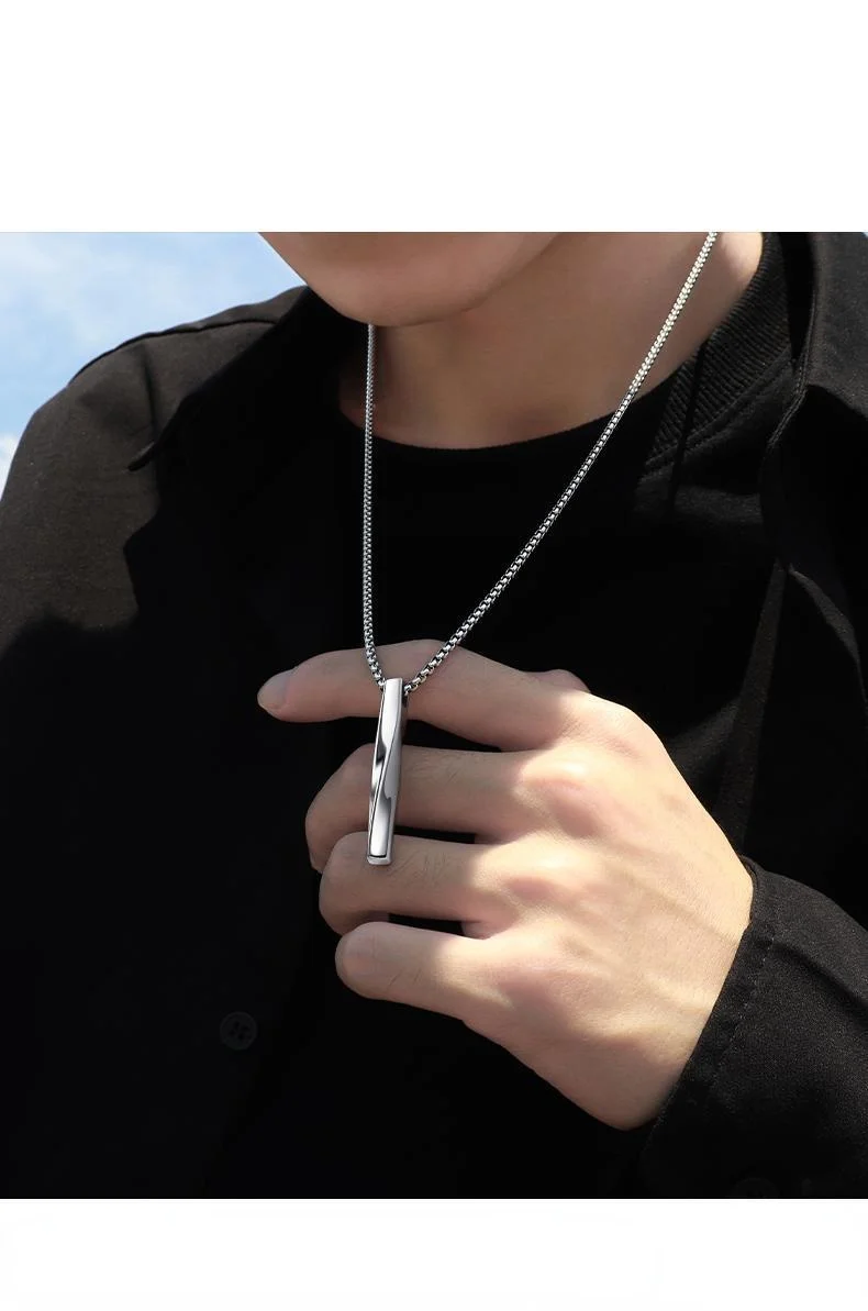 

Net Red Spiral Necklace Men's Trendy Ins Simple Personality Hip Hop Men Pendant Boy Pendant Cool Jewelry