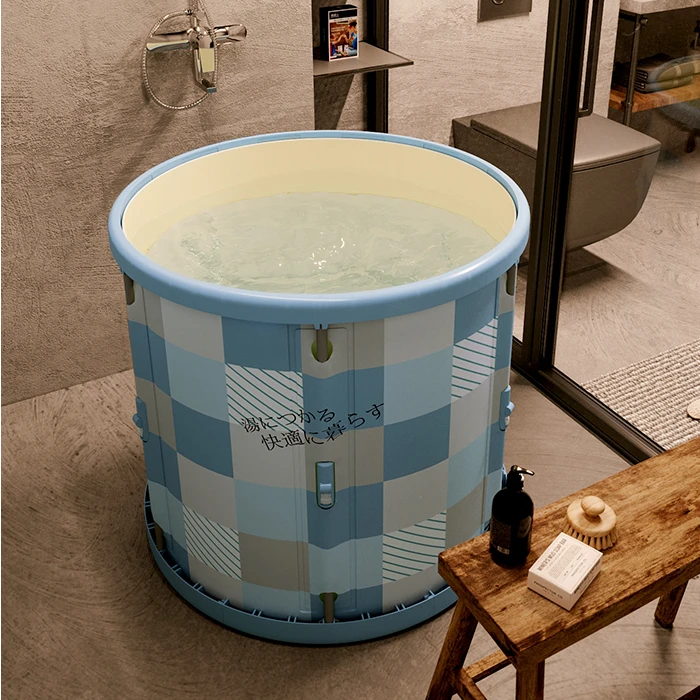 

Cylindrical Thickened Bathtubs Adult Comfortable Hot Foldable Bathtub Portable Sauna Tina Plegable Household Merchandises DK50PB