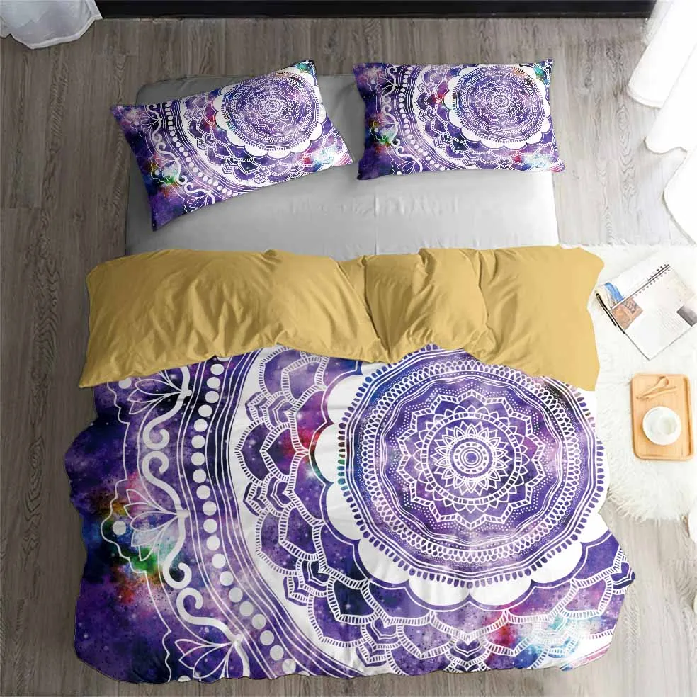 

HELENGILI 3D Bedding Set Starry Sky Mandala Print Duvet Cover Set Bedclothes with Pillowcase Bed Set Home Textiles #MTL-04
