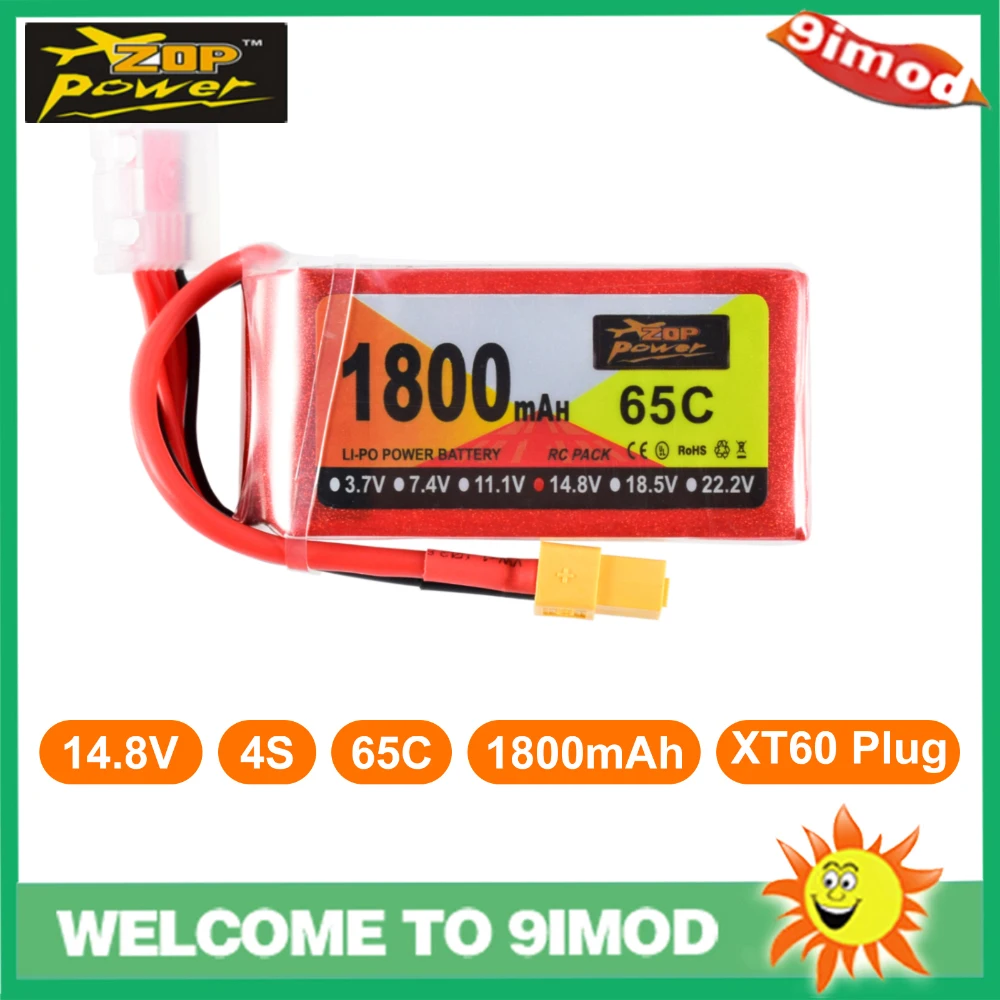 Новое поступление ZOP Power 14 8 V 65C 1800mAh 4S Lipo Battery XT60 Plug для радиоуправляемого