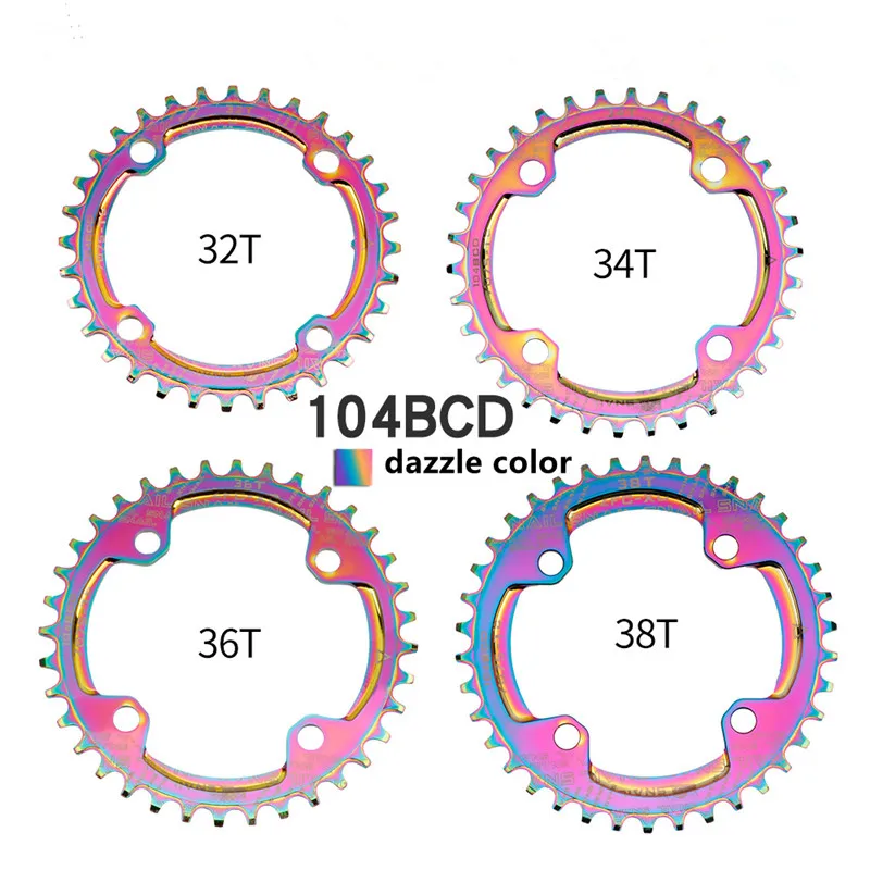 

Велосипедный шатун 104 bcd mtb зубчатый диск велосипедный шатун Звездочка рукоятка MTB 32T 34T 36T ослепительный цвет зубчатый диск детали велосипеда