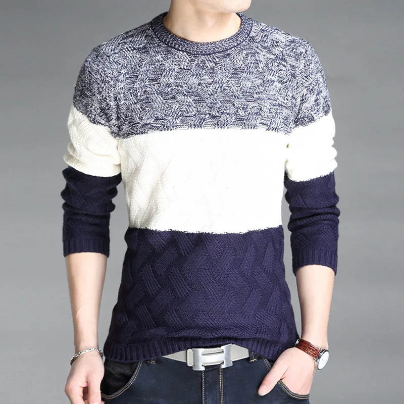 Мужской свитер мужской джемпер Корейская версия подходящего цвета модный