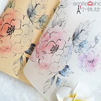 wholesale 100pcslot peony gift wrapping paper wax paper packaging for soap gift kraft wrapping paper free shipping