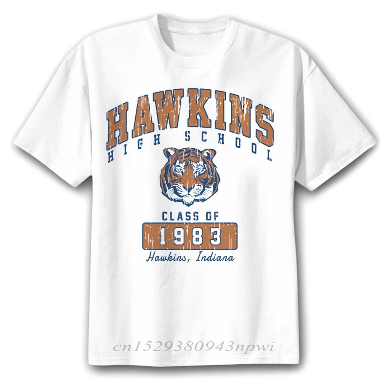 Странные Вещи Hawkins средней школы с забавным тигром футболки коротким рукавом