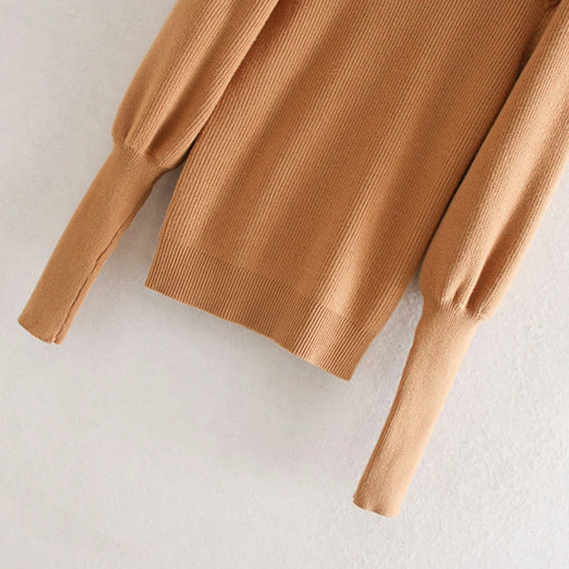 GOPLUS Women's Sweater Jersey Mujer Pullover Round Neck Buttons Puff Sleeve Long Sweaters Womens Pull Femme C8295 | Женская одежда