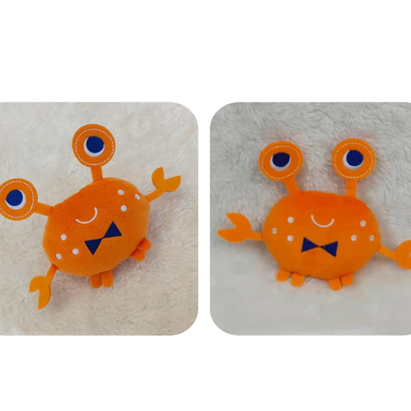 2 шт. Забавные игрушки для жевания собаки из мягкой ткани "Плюшевый краб" с звуком пищания, новинка, наполнитель, чистота.
