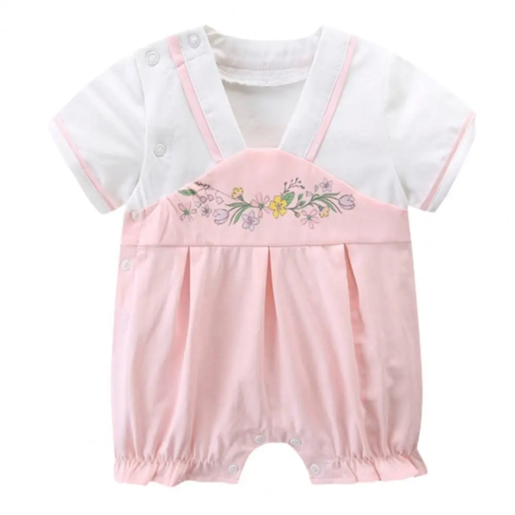 

Baby Romper Chinese Style Breathable Cotton Girl Cute Short Outfits for Summer