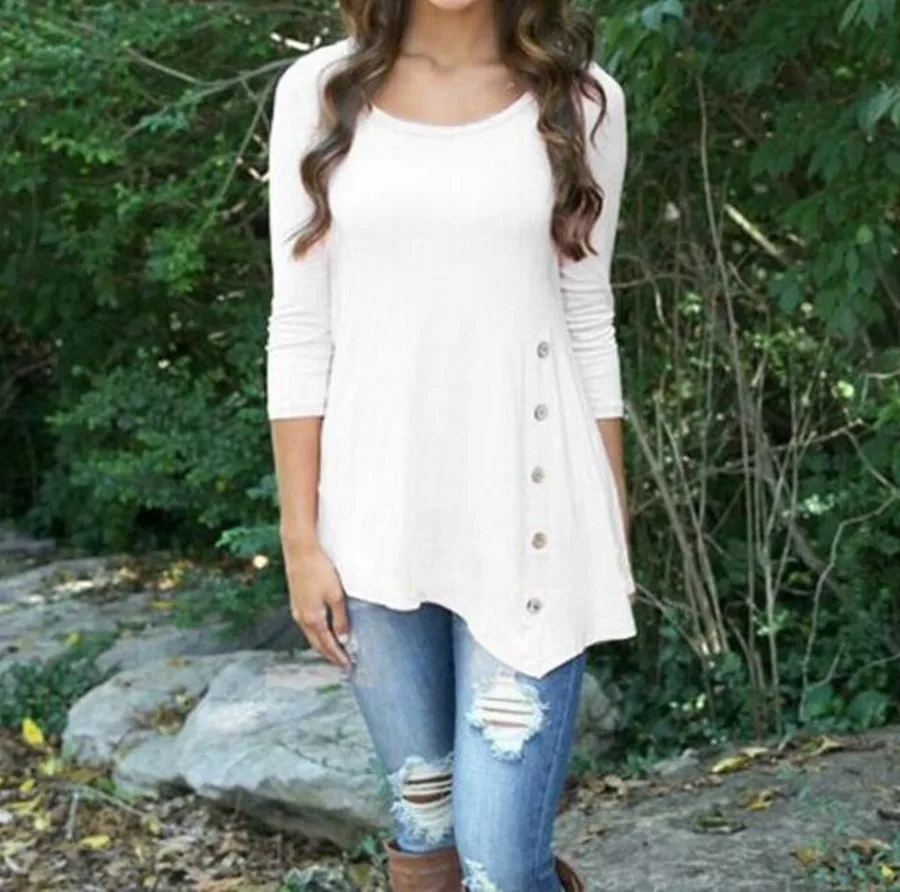 Женские топы и блузки шифоновые женские с длинным рукавом v образным вырезом