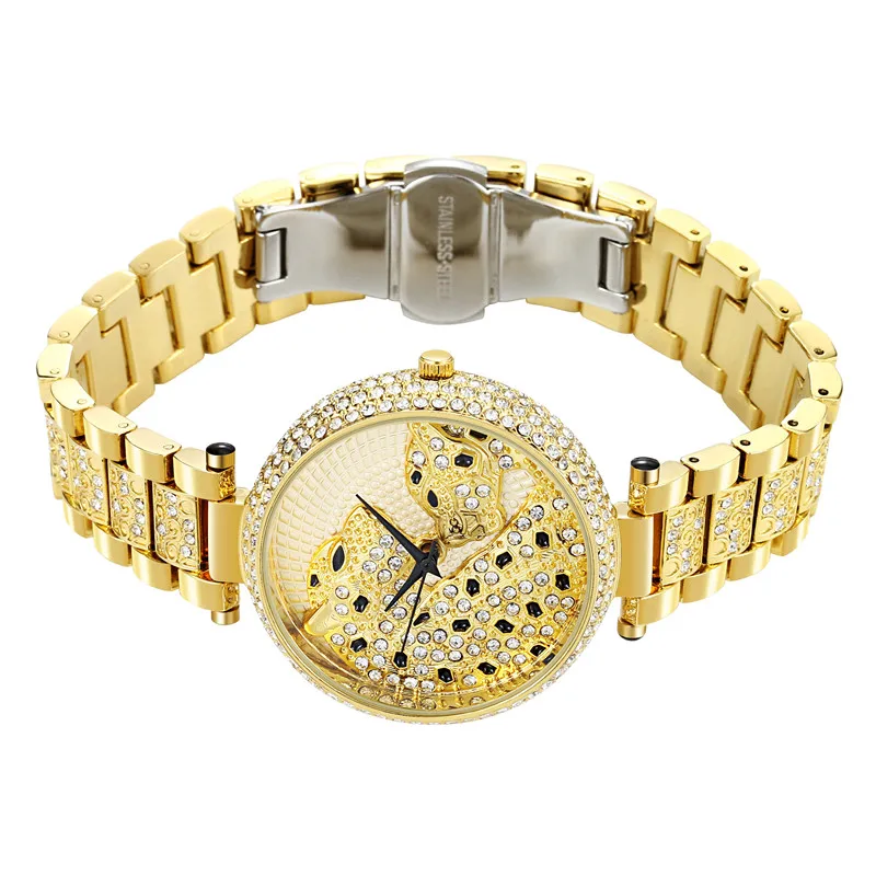 

MISSFOX Women Watches Luxury 18k Gold Leopard Ladies Watch Fashion Diamond Waterproof Quartz Female Clock Gifts 2020 Best Sell