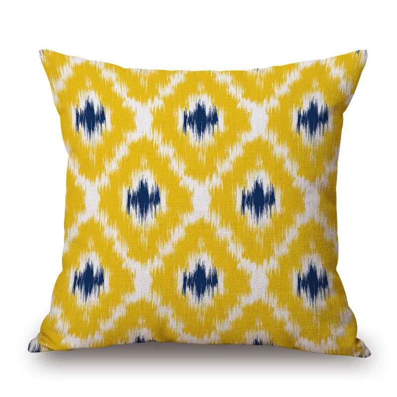 

Nordic Style Abstract Blue Yellow Geometric Printed Cushion Cover Home Decorative Sofa Coffee Car Chair Throw Pillow Case