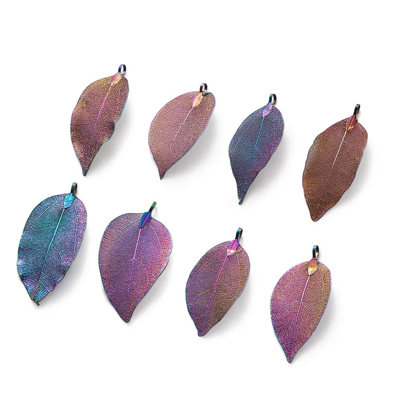 10 шт. гальванизированные натуральные листовые Большие Подвески для
