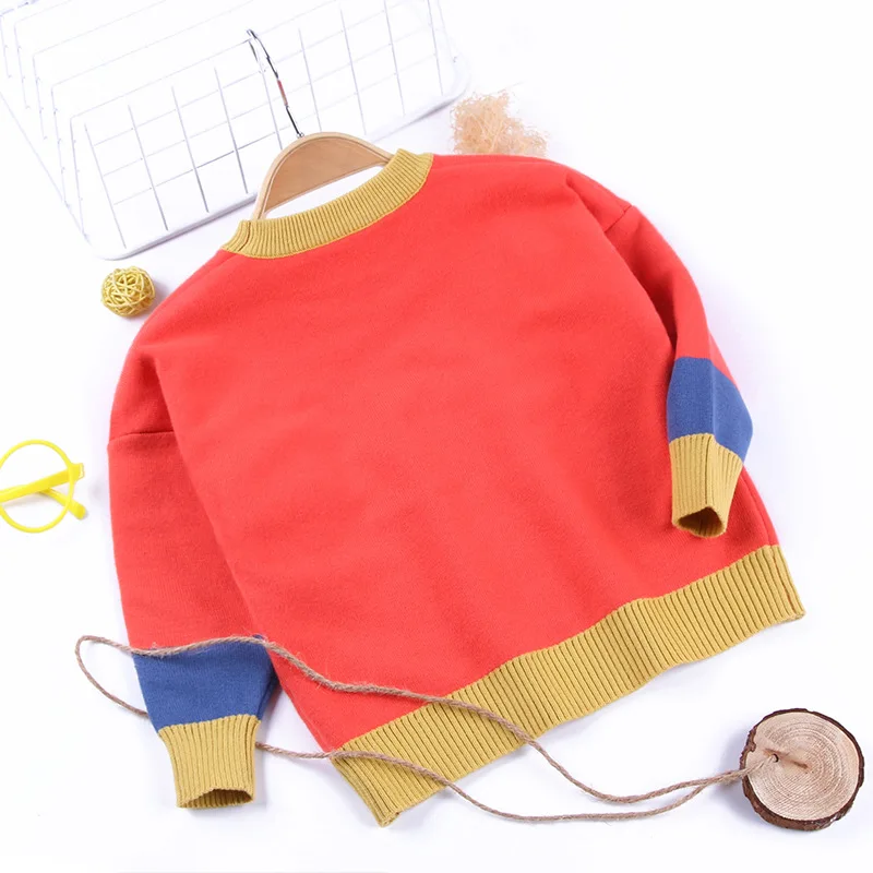 Детские свитера для мальчиков и девочек Вязаные Теплые Топы свитер с круглым