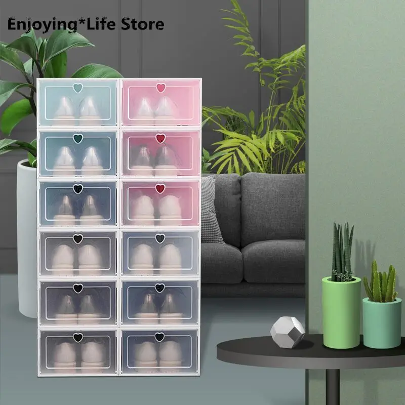 

6PC/Set Home Shoes Storage Box Sports Shoes Flip Flop Organizer Multifunction High Heels Collect Bathroom Doorway Container Case