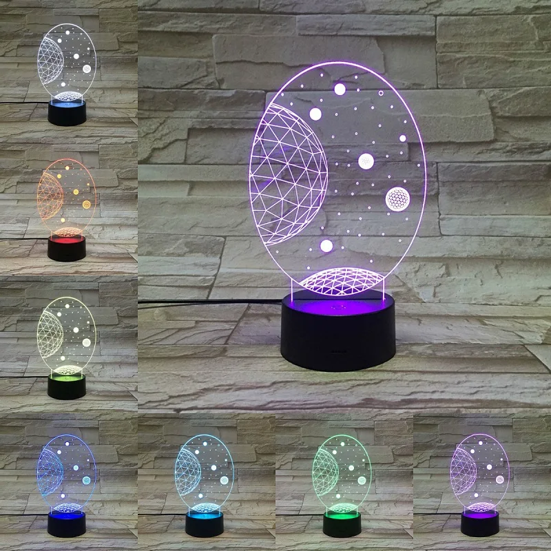 C VCity Milky Way Солнечная система 3D атмосферная лампа светодиодный светильник ночник освещение Иллюзия голограммы Оригинальная лампа домашний декор - Испускаемый цвет: C