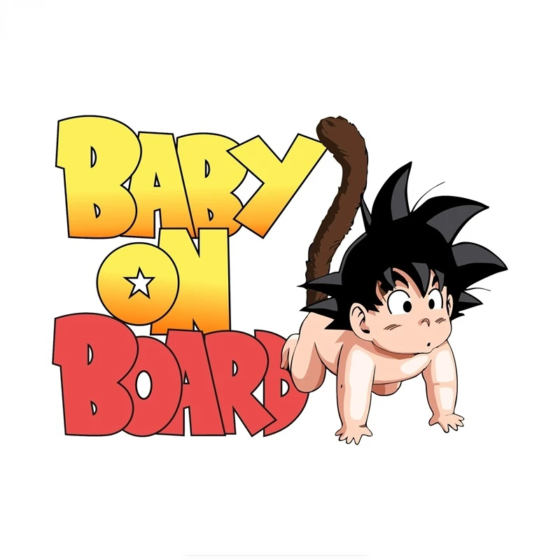 

A-0817 Super Cute Goku Baby on Board Fashion Car Stickers PVC Auto Motorcycle Windshield Sunscreen Waterproof Anime Decal Decor