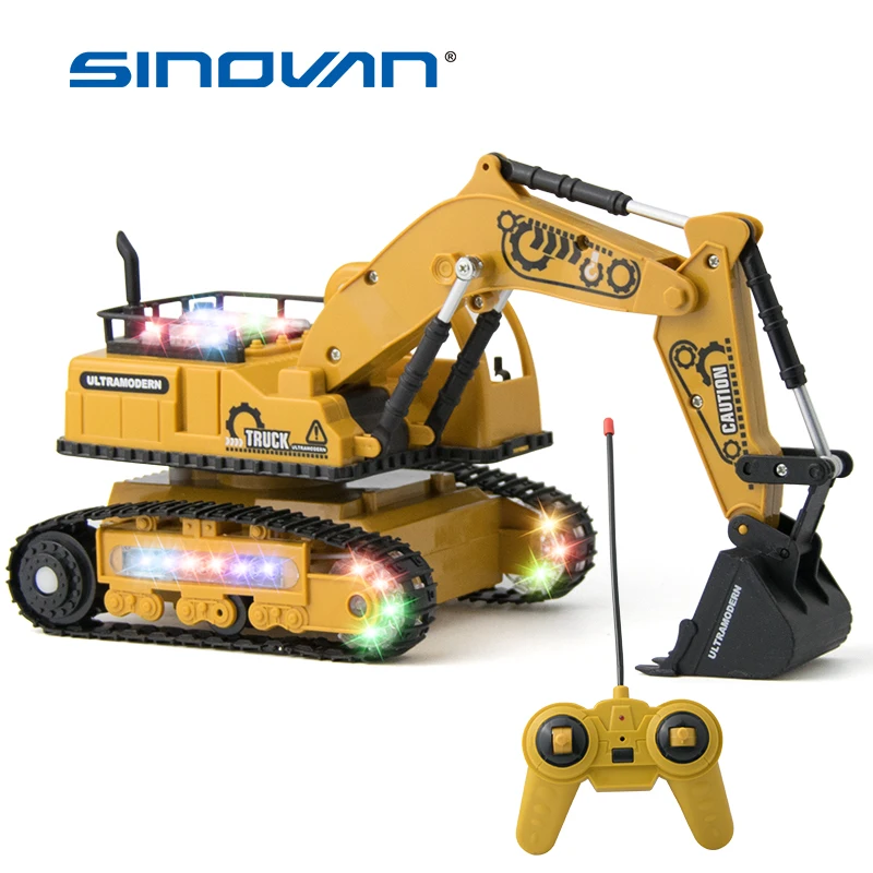 Игрушечный экскаватор на радиоуправлении с музыкой и светильник кой 4