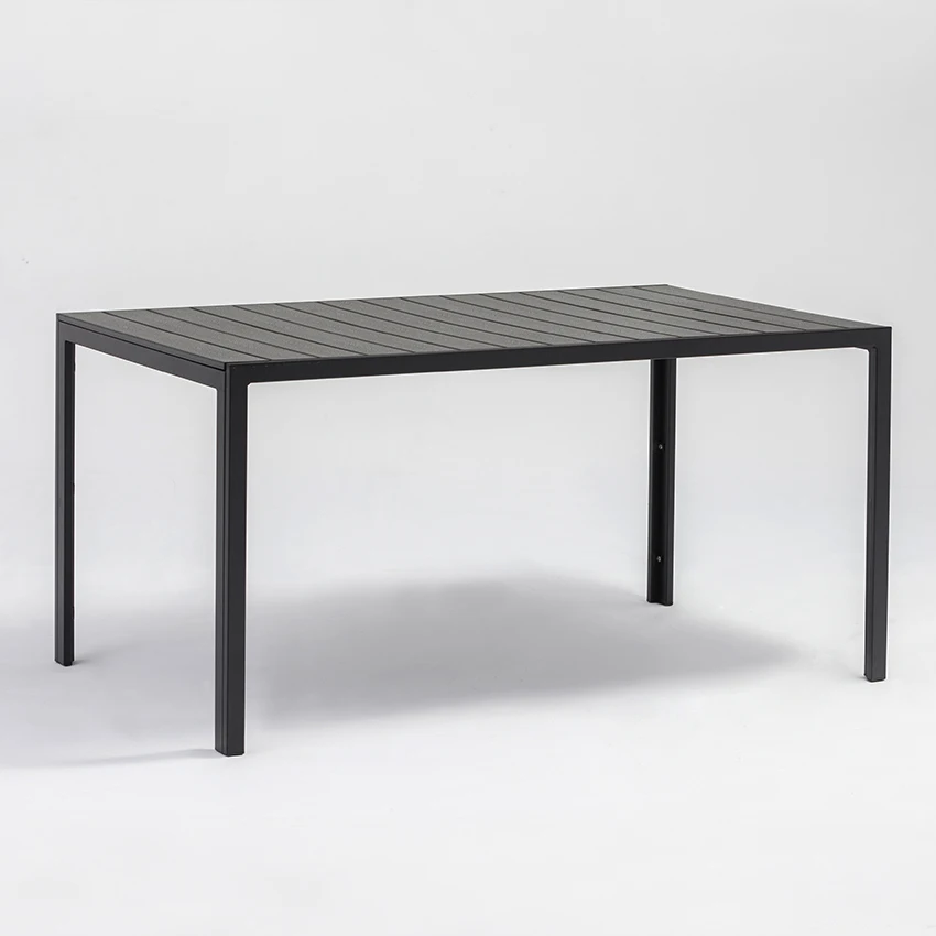 

Hot Selling Aluminum Outdoor Garden Dining Patio Plastic Wood Table