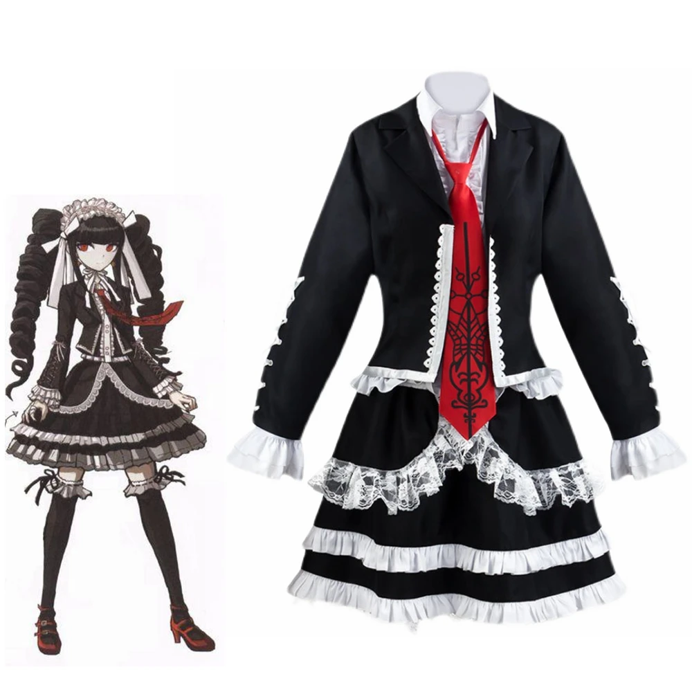 

Unisex Anime Cos yasuhiro taeko Celestia Ludenberg Halloween Christmas Cosplay Costumes Uniform Dress Suit