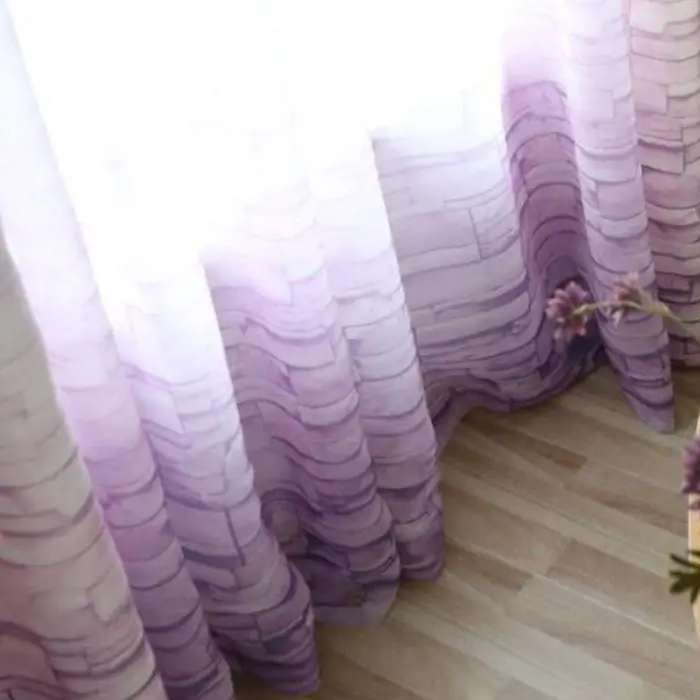 Color 2 Tulle Современный скандинавский минималистичный оконный занавес для гостиной, градиентная стена, кирпич, дизайн, тюль, ткань - Цвет: Color 2 Tulle