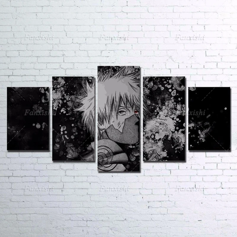 

5 Panel Anime Posters Naruto Kakashi Ninja Wall Art Canvas Painting Hd Prints Modular Pictures Boy'S Living Room Decor Fans Gift