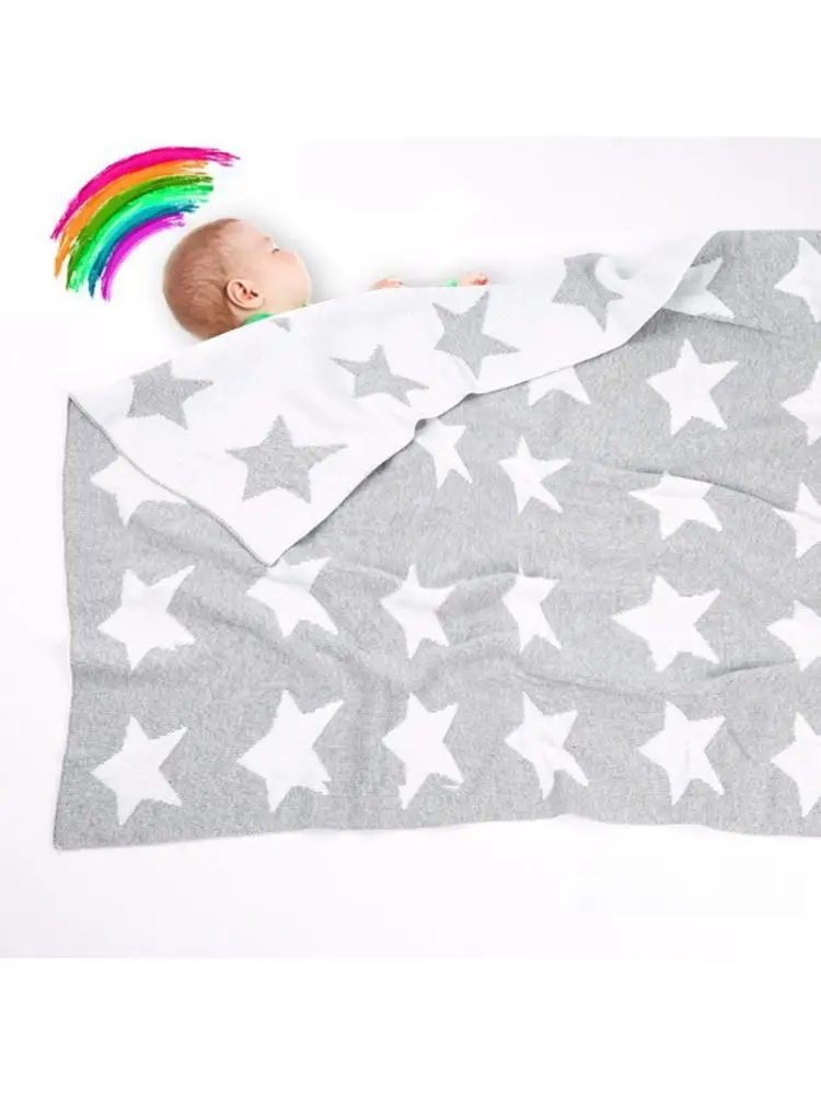 

Newborn Baby Knitted Cotton Blanket Sleeping Bed Stroller Swaddle Wrap 70x90cm Q1FE
