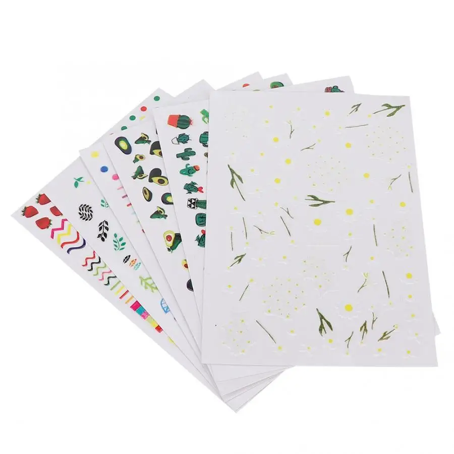 Наклейки для ногтей 6 шт изысканный дизайн стикер авокадо шаблон самоклеющаяся