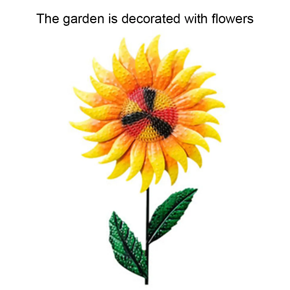 

Simulation Plants Garden Decoration Stake Large Metal Flower Outdoor Ornament Colorful Lawn Statue Peg for Yard