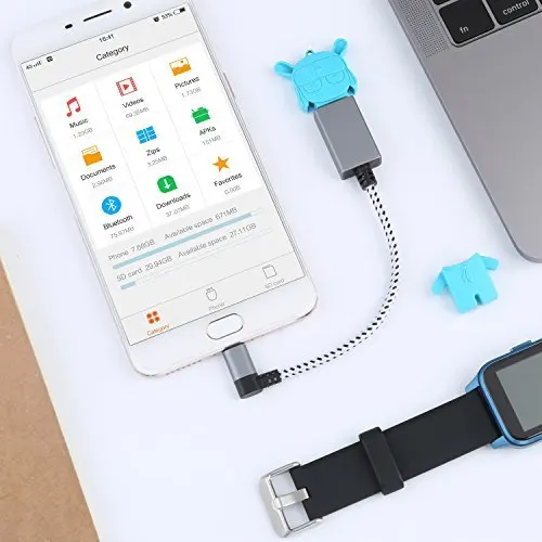 Кабель Micro USB 2 0 OTG кабель CableCreation 90 градусов прямоугольный Плетеный папа мама на
