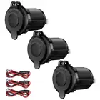 Водонепроницаемый адаптер для зарядного устройства, 12-24 В, розетка для автомобильной розетки, 3 шт., кабель 60 см