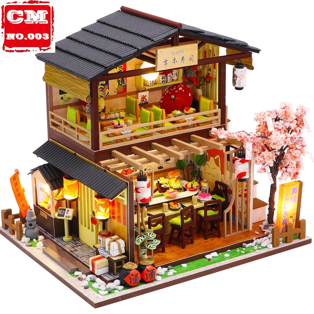 

Kids Toys Dollhouse Kit with Furniture Assemble Wooden Miniature Doll House Diy Dollhouse Puzzle Toys For Children M2011