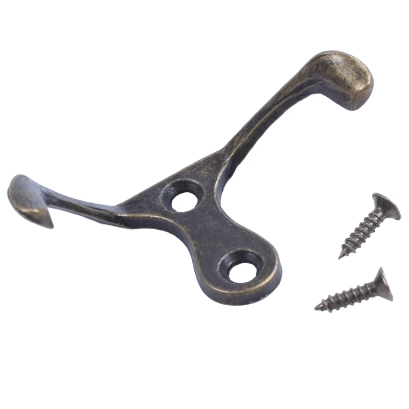 

10 Pcs 50X26X30Mm Clothes Coat Hat Double Hooks & 24 Pcs 44 X 30Mm Coat Hooks Wall Mounted Robe Hook