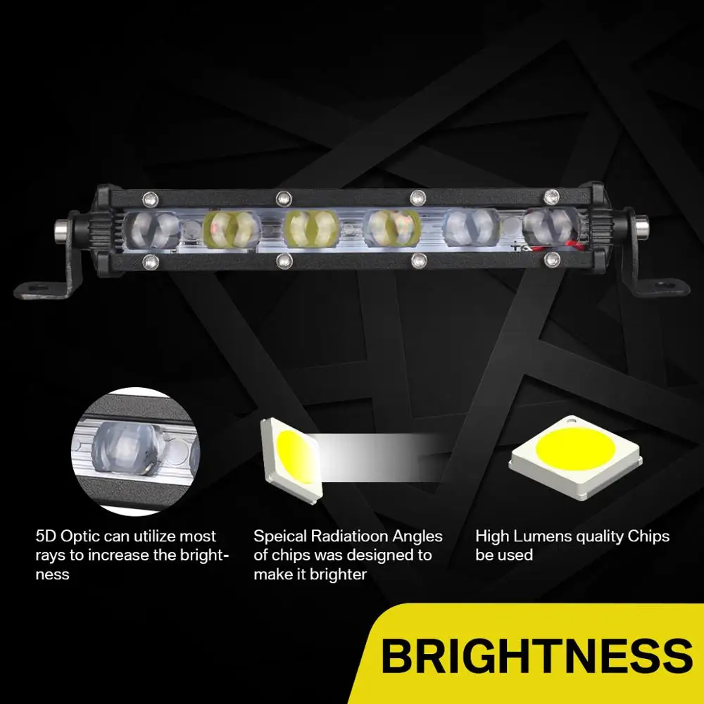 7 дюймов 18 Вт светодиодный тонкий кожаный чехол с Рабочий светильник бар