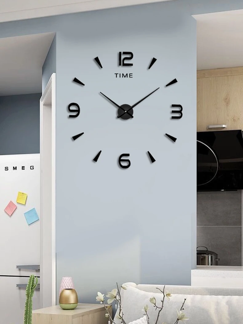 Современные простые цифровые часы креативное искусство самоклеящиеся большие