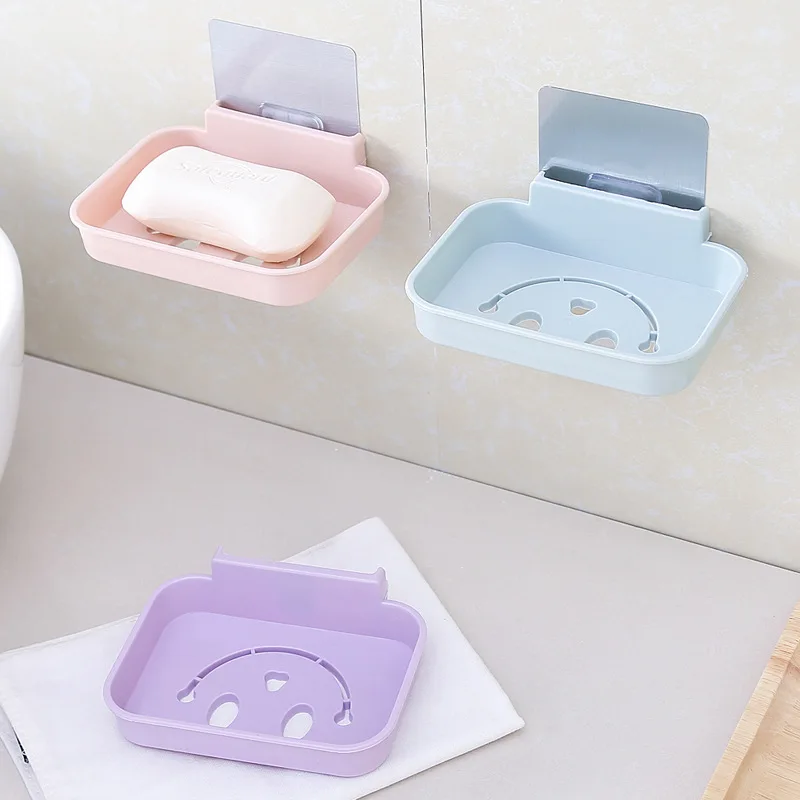 Бесшовные Стикеры для ванной комнаты настенный ящик мыла со смайликом сливная