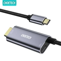 choetech usb c to hdmi cable 4k 60hz type c to hdmi with 60w pd thunderbolt 3 adapter usb 3 1 cable for macbook samsung s9 s10
