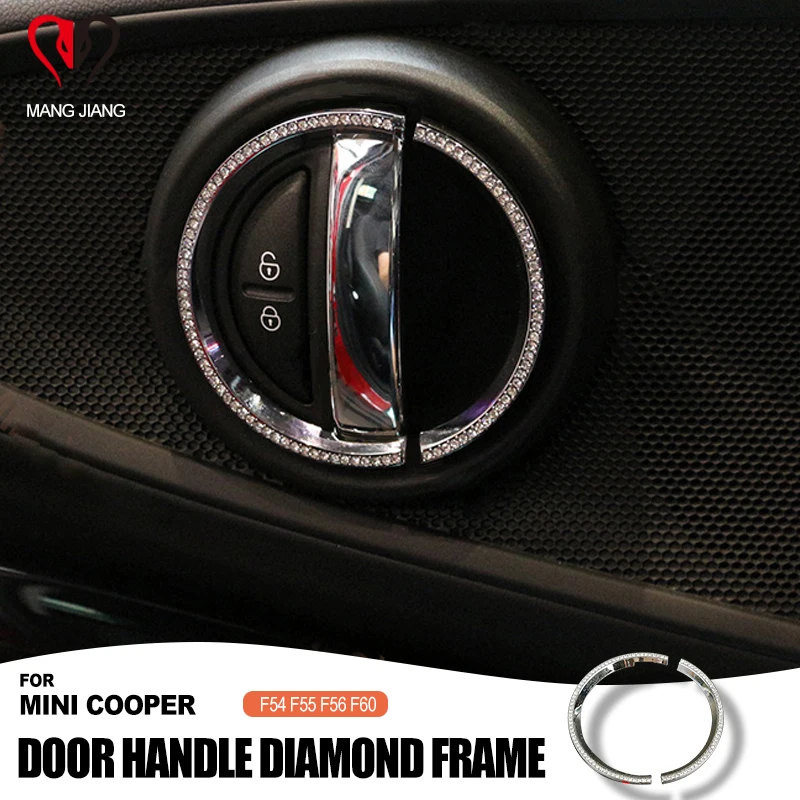 

For Mini Cooper For Car F55 F54 F56 F60 Interior Door Handle Diamond Decoration Frame Cover Crystal Stickers Car Styling Auto