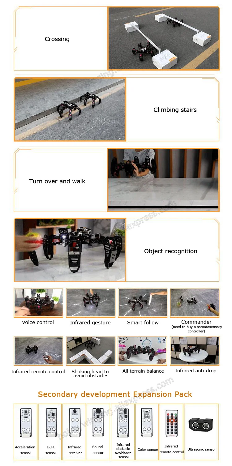 18 dof, алюминиевый Hexapod Spiderbot робот/Вторичный развивающий набор бионический паук Arduino программируемый Обучающий робот