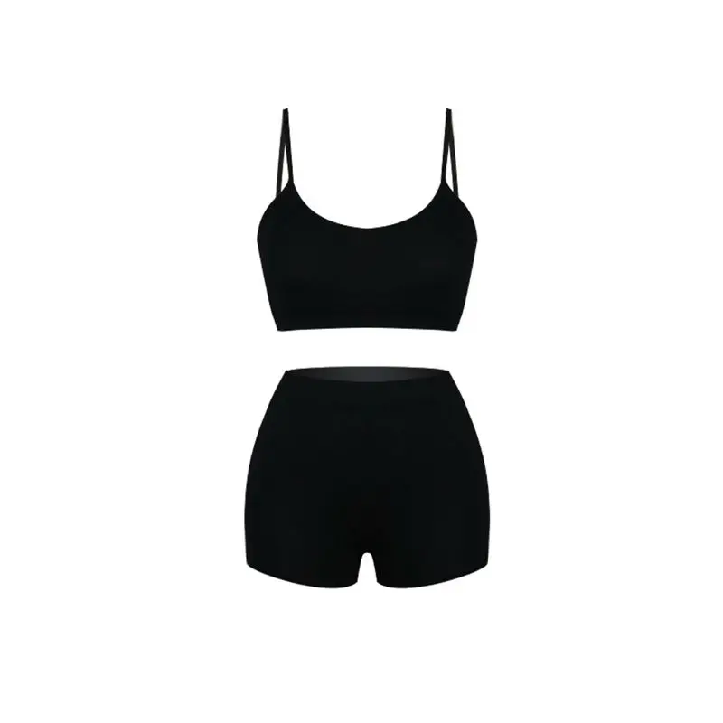 

ZKYZWX Fall 3 Piece Set For Women Full Sleeve Long Coat And Sling Breast wrap Sexy Biker Shorts Night Club Outfits Sets