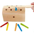 Детские деревянные магнитные игры для ловли червей в форме гусеницы, соответствующие образовательные интерактивные Деревянные игрушки для детей и родителей