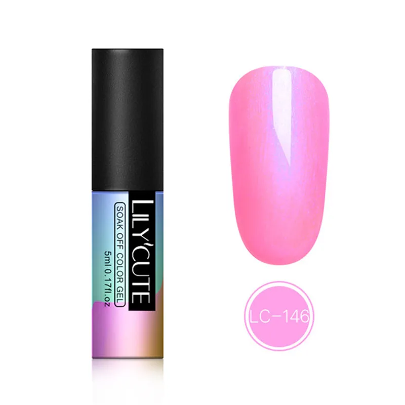 LC-146 LILYCUTE гель для нейл-арта 5 мл чистый цвет ногтей УФ светодиодный Гель-лак для Ногтей Стойкий Макарон замачиваемый лак Гель-лак для нейл-арта DIY - Цвет: LC-146