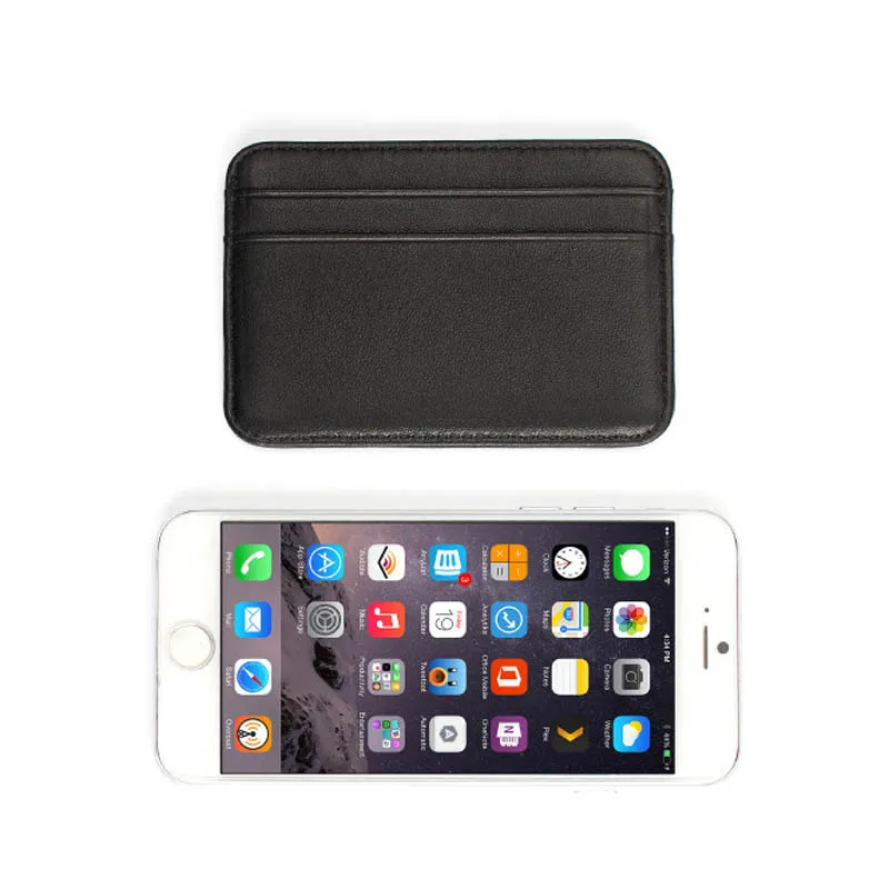 

New 100% Sheepskin Genuine Leather Credit Card Case Mini ID Card Holder Small Purse For Man Slim Men's Wallet Cardholder