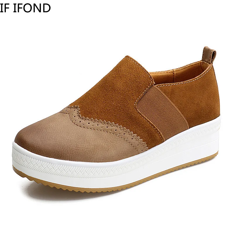 

IF IFOND/Женская обувь на плоской подошве; Модная женская Повседневная дышащая обувь; Женские замшевые лоферы на платформе; Цвет Черный