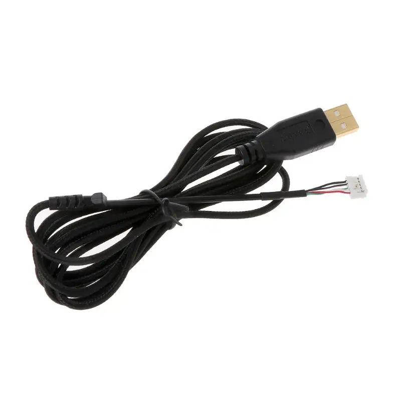 Фото Позолоченный прочный нейлоновый Плетеный USB кабель для мыши сменный провод Razer Naga