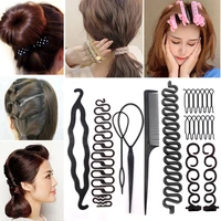 donut hair bun maker hair accessories women rubber band braider twist hair clips hairstyle diy hair styling braiding tools